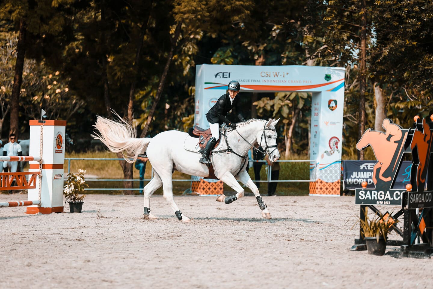 Indonesian Grand Prix - Professional rider with white horse